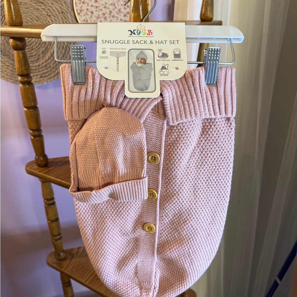 Pink Snuggle Sack & Hat Set for Kids